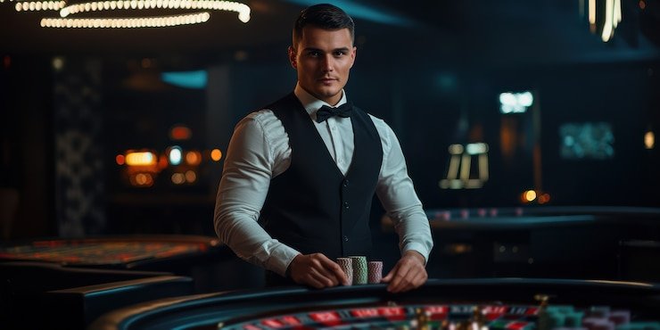 Roulette wheel spin in progress